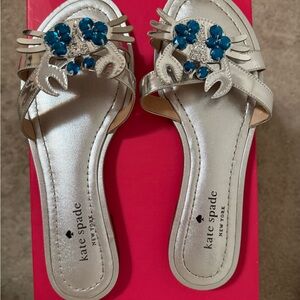 Kate Spade Silver and Blue Embellished Sandals